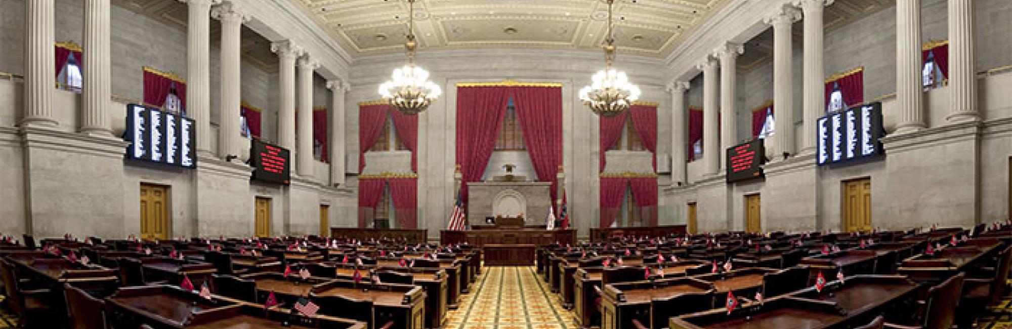 panoramic interior of the Tennessee House of Representatives